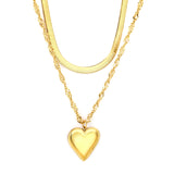 XPRESS Stainless Steel Double Layer Heart Necklace