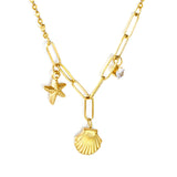 XPRESS STAINLESS STEEL COASTAL CHARM NECKLACE