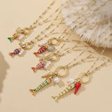 Hot Selling Enamel Color Swingable Goldfish Necklace Earrings Niche Design Ocean Series Koi Jewelry Set Water Plating 18K Real Gold