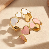 Vacuum Plated 304 Stainless Steel Open Heart Bracelet  Hot Sale Drip Oil Modern Casual Holiday Style For Women
