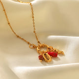 Stainless Steel DIY Jewelry Accessories Horseshoe Crab Shell Pendant Necklace High-End Feelings Geometric Animal Style Women's Ocean Element Necklace