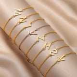 New Ins Style Letter Small Design Sense Bracelet Capital English 26 Letters Fashion Versatile Stainless Steel Bracelet For Women