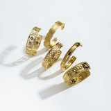 Stainless Steel Gold Open Bracelet Non-Fading Men's Vintage French Court Design Hand Jewelry Simple Style Electroplated
