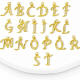 French Style Copper Pendant 26 Alphabet Letters Micro-Set Zirconia Versatile DIY Jewelry Accessories Simple Electroplated
