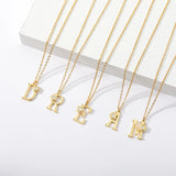 Casual Cute Simple Design Alphabet Letter Necklace For Men And Women With Flower Engraving Embedded Sparkling Jewelry Accessory