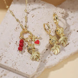 Ocean Series Goldfish Pendant Necklace Earrings Creative Versatile Koi Jewelry Set Factory Direct Sale Water Plating 18K Real Gold