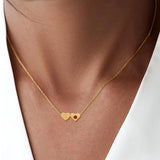 Vacuum Electroplating 18K Real Gold Zircon Elegant Simple Heart-shaped Initial Pendant Gold 201 Stainless Steel Chain Women's Necklace