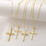 Jewelry   Hot-Selling Smooth Surface 18K Gold Plated Vintage Cross Pendant Necklace Nka039 Necklace