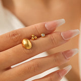 Titanium Steel Zirconia Stud Earrings Stainless Steel Geometric Jewelry Set Luxury Minimalist Gold Plated Daily Wear Women's Earrings