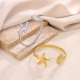 Ocean Element Scallop Titanium Steel 18K Gold Stainless Steel Bracelet Sea Snail Starfish Hand Jewelry Simple Style Design