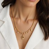 PVD Coated 18K Real Gold Plated Coconut Tree 304 Stainless Steel Simple Style Classic Style 304 Stainless Steel Necklace