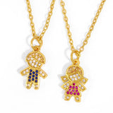 Copper Plating Cartoon Character Necklace