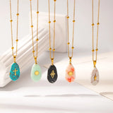 Fashionable Titanium Steel Cross Necklace Women's Sun Lightning Texture Sensation Jewelry Geometric Pattern Luxury Style