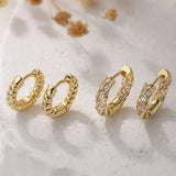 Elegant Retro Geometric Zircon Earrings Women's Versatile Copper Plated 18K Gold Earring Simple Luxury Daily Fashion Jewelry