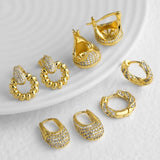 AS Jewelry   Hot Selling Copper Plated 18K Gold Inlaid Zircon Geometric Earrings Studs Earrings Erv32 Studs