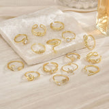 Luxurious Adjustable Open Ring For Women Simple Bohemian Style Copper Embedded Zirconia Elegant Fashion Jewelry Accessory
