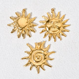 Elegant Stainless Steel 18K Gold Sunflower Pendant Keychain Bag Charm Jewelry Necklace Pendant Simple Style Electroplated